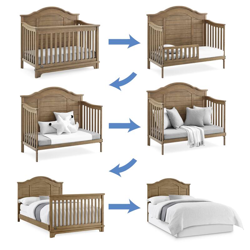 Asher 6-in-1 Convertible Crib with Toddler Rail