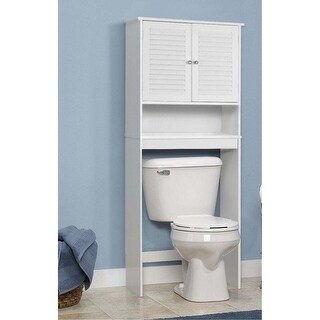 White Bathroom Over The Toilet Shelved Storage Cabinet - Bed Bath ...