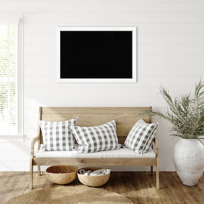 Cabinet White Narrow Framed Black Corkboard Bulletin Board