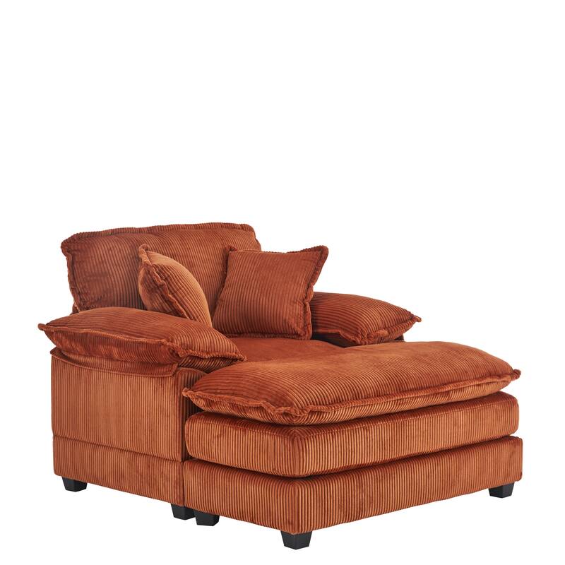 Corduroy Single Sofa With 2 Pillows