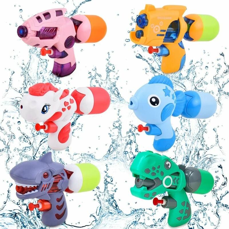 6 inches in Length Multicolor PVC 6 Pack Animal Water Blaster Squirt
