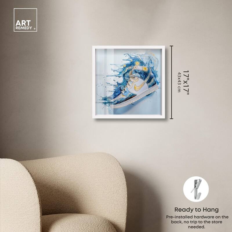 Starry Night Sneaker Splash Shadowbox by Art Remedy