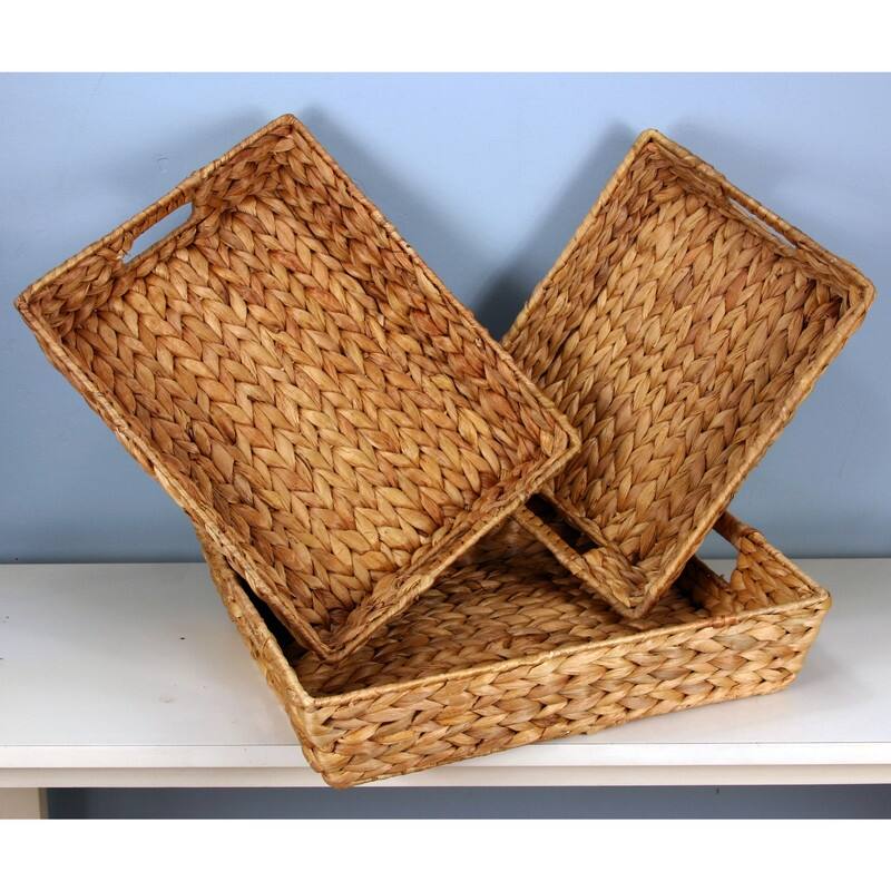 Water Hyacinth Serving Trays Set of Three