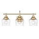 preview thumbnail 7 of 6, Wry Lighting Daphne 3-light Vanity in Brushed Champagne Brass