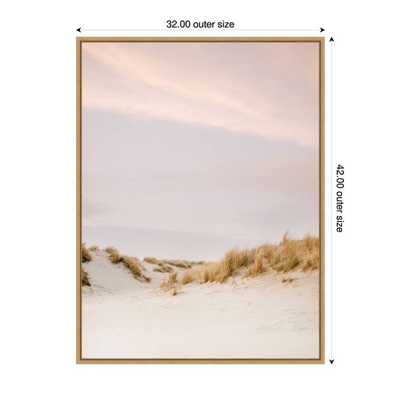 Ameland Dunes 3 by Raisa Zwart Framed Canvas Wall Art - Sylvie Maple - 32 x 42 in