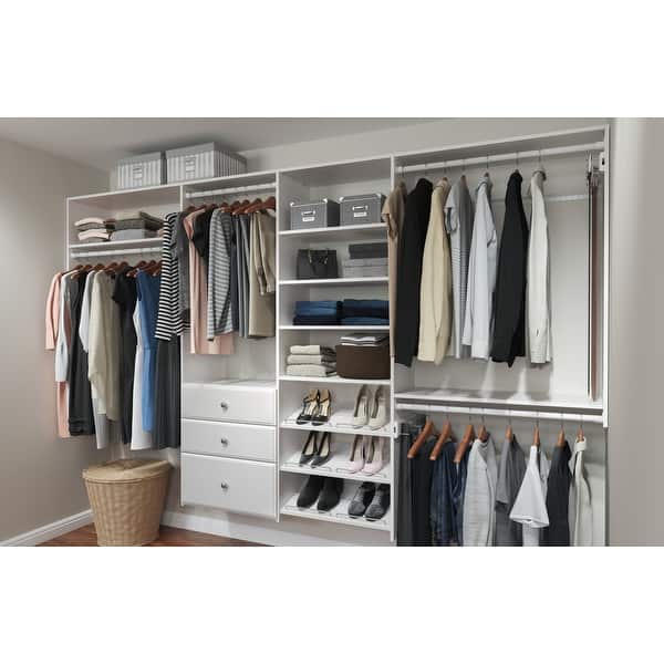 Shop Easy Track Ph45 120 Wide Closet Organizer System Overstock 31038328