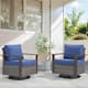Option Grey Wicker / Blue Cushion