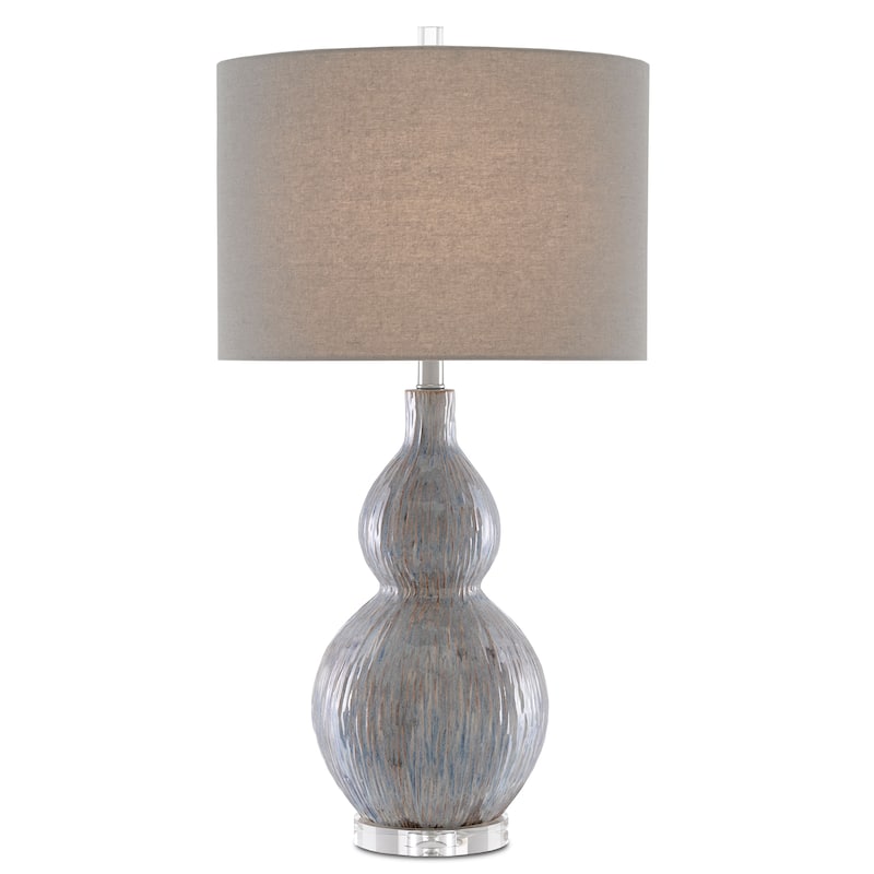 Currey & Company Idyll Table Lamp - 30.5"h x 16"dia - 30.5"h x 16"dia - Gray/Blue/Taupe/Clear