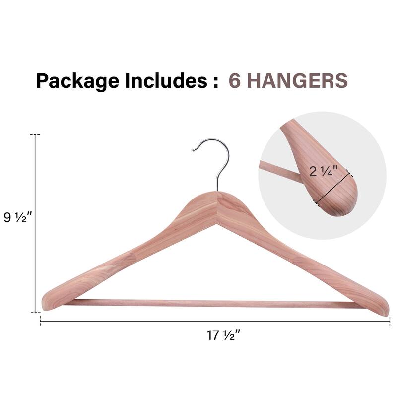 Heavy-Duty Wooden Hangers, Extra Wide Shoulder Wood Coat Hanger