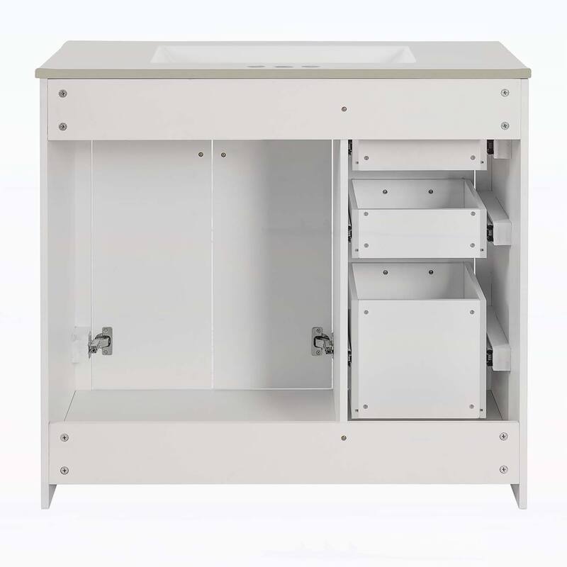 Freestanding Vanity Set with 3 Drawers& Soft Closing Doors