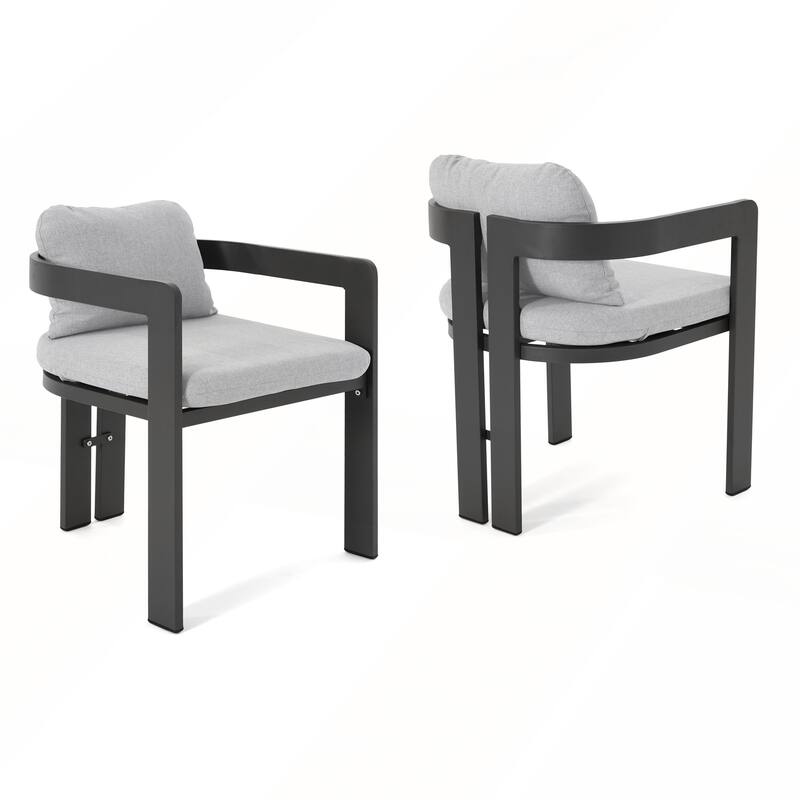 Patio Outdoor Aluminum Dining chair Set of 2
