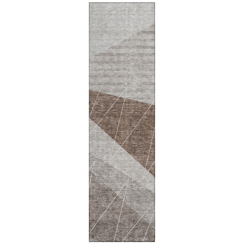 Machine Washable Indoor/ Outdoor Chantille Modern Prism Rug