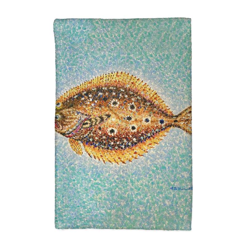 Pointillist Flounder Kitchen Towel - 16x25
