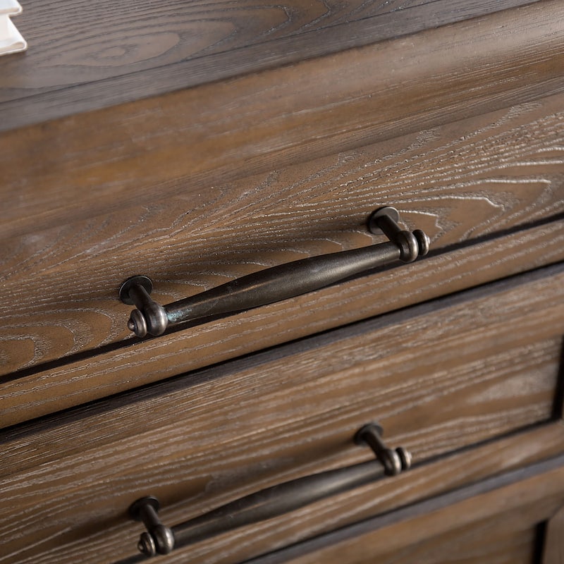 Furniture of America Trove Brown Wood 8-Drawer 2-Piece Dresser and Mirror Set