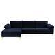 Velvet Upholstered L-Shape Sectional Sofa