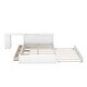 preview thumbnail 11 of 35, Full Size Platform Bed with Trundle and Drawers Wood Full Bed Frame with a Rolling Shelf Platform Bed with Desk - White