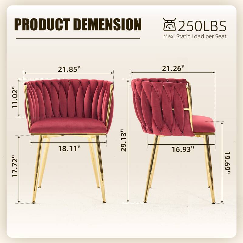 Makeup Chair, Home Backrest Light Luxury Dining Chair, Balcony Table Edge Chair (set of 2)