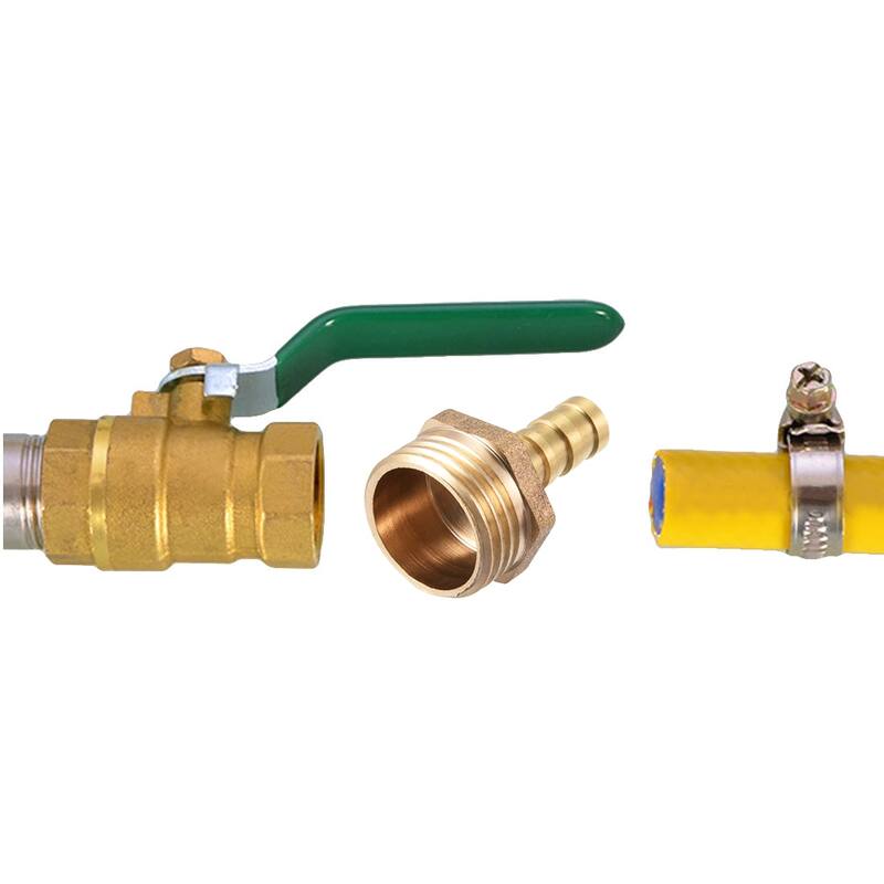 Brass Barb Hose Fitting Connector 8mm Barbed x1/2" G Male Pipe 2pcs - Gold Tone - 1/2" G x 8mm