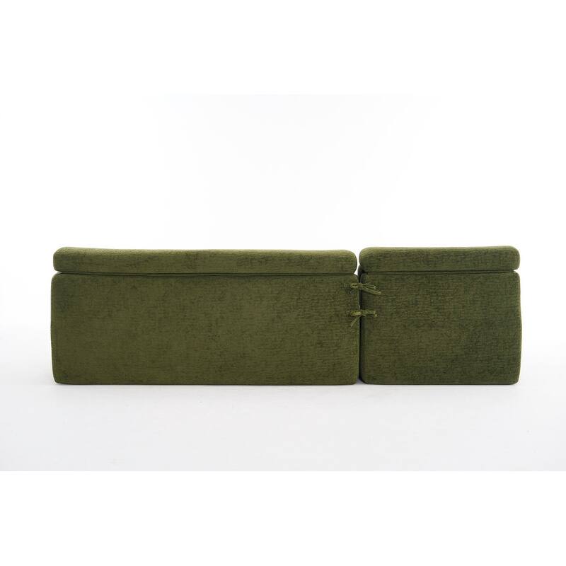 Convertible Chaise Sectional Sofa, Full Compression Sponge L-Shape