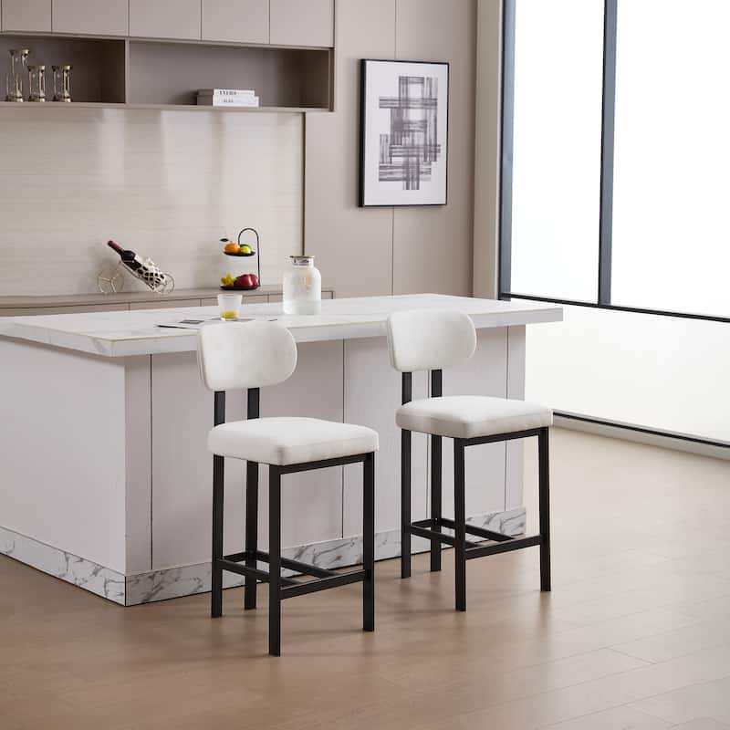 Upholstered Counter Height Bar Stools Side Chairs Set of 2