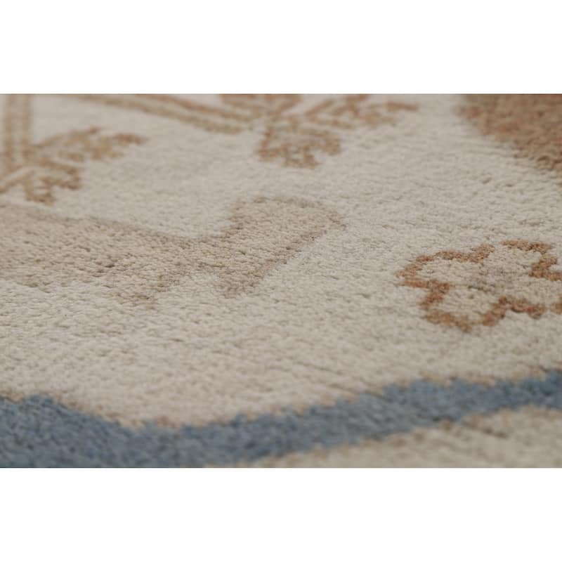 Transitional Oushak Indian Area Rug Handmade Wool Carpet - 8'1" x 10'0"
