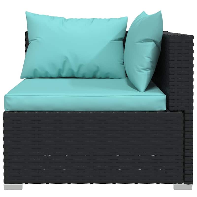 vidaXL Patio Lounge Set Outdoor Sectional Sofa Set Table Garden Poly Rattan - 27.6" x 27.6" x 23.8"