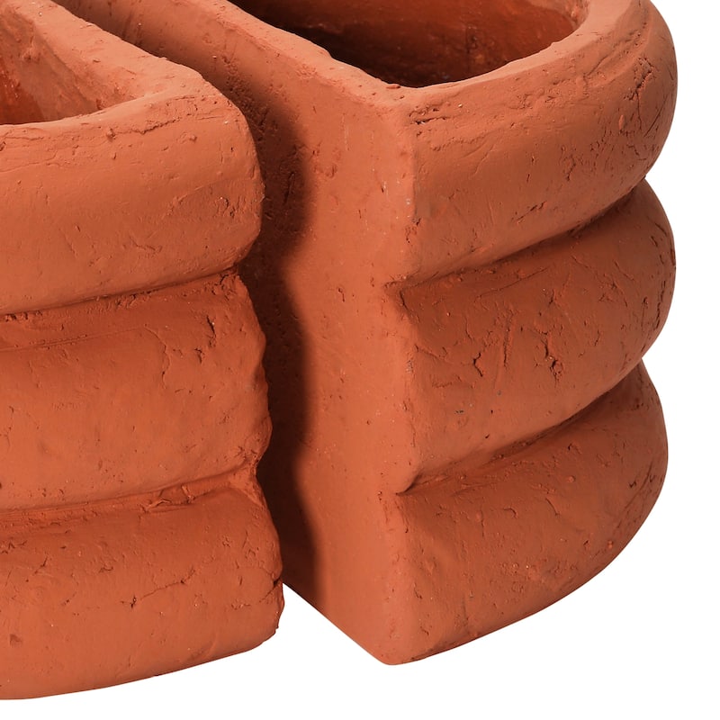 Terracotta Vase Bookends - 10.8"L x 8.5"W x 6.0"H