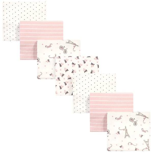 slide 1 of 1, Hudson Baby Infant Girl Cotton Flannel Receiving Blankets Bundle, Paris, One Size - Paris - One Size One Size - Paris