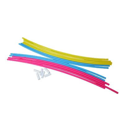 Set of 4 Pink Yellow and Blue Underwater Slalom Hoops for Swimming Pools 30" - N/A