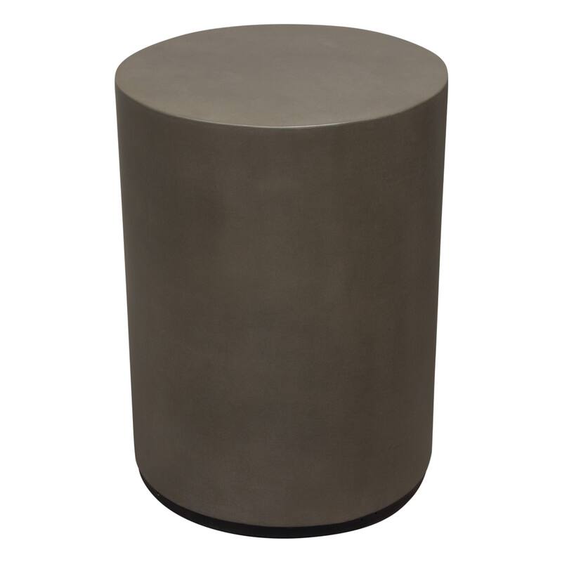 Viko Side End Table, 20 Inch Natural Cement Gray Round Pedestal