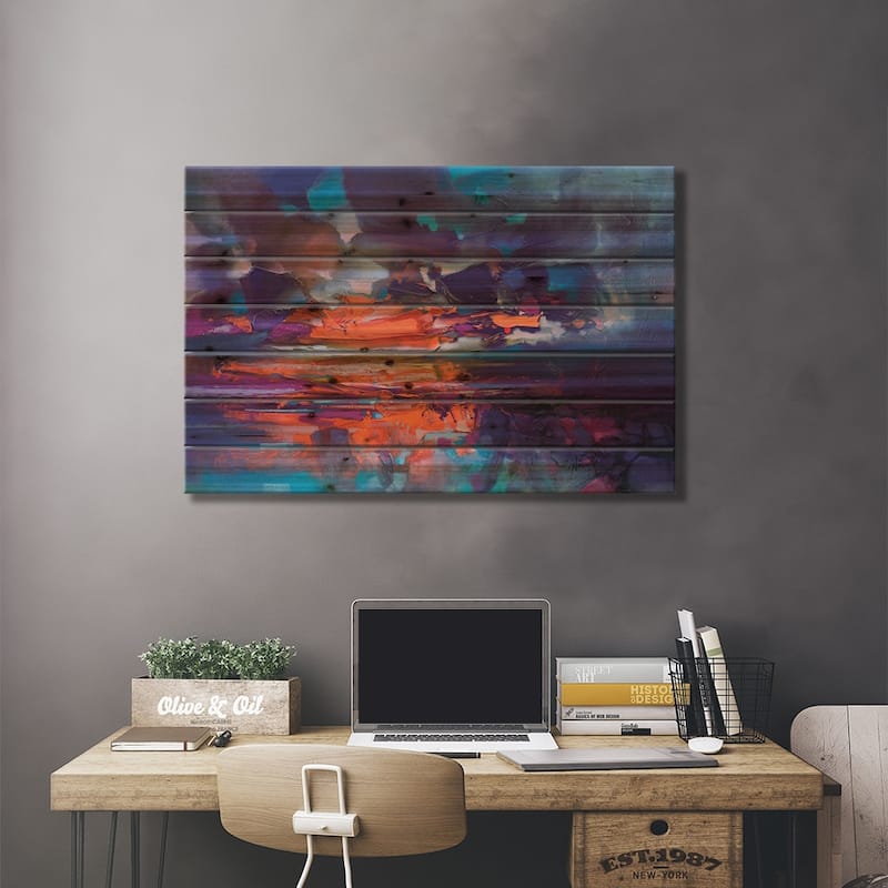Compression Print On Wood by Scott Naismith - Multi-Color