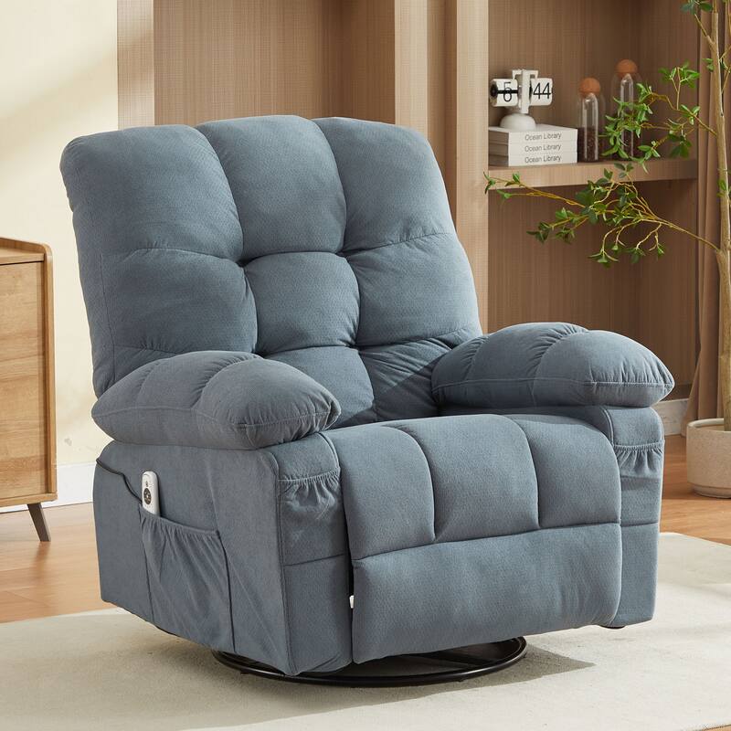 Massage Recliner Chair with Vibration and Lumbar Heating 350LB Capacity Swivel Rocker
