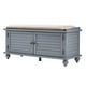preview thumbnail 15 of 29, Maybelle Velvet Cushion Shutter Door Storage Bench by iNSPIRE Q Classic Grey