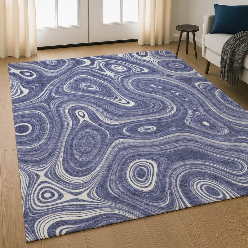 Premium Washable Super Soft Contemporary Alfa Mayfield Rug - Plum - 2'6" x 3'10"