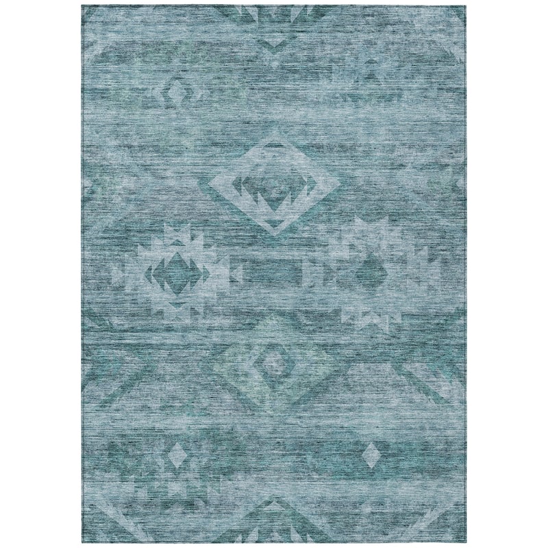 Machine Washable Indoor/ Outdoor Chantille Boho Tribal Rug