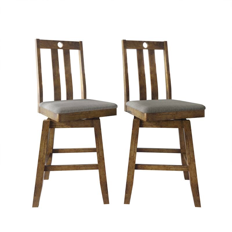 CraftPorch Mid Century Swivel Counter Chairs - Brown