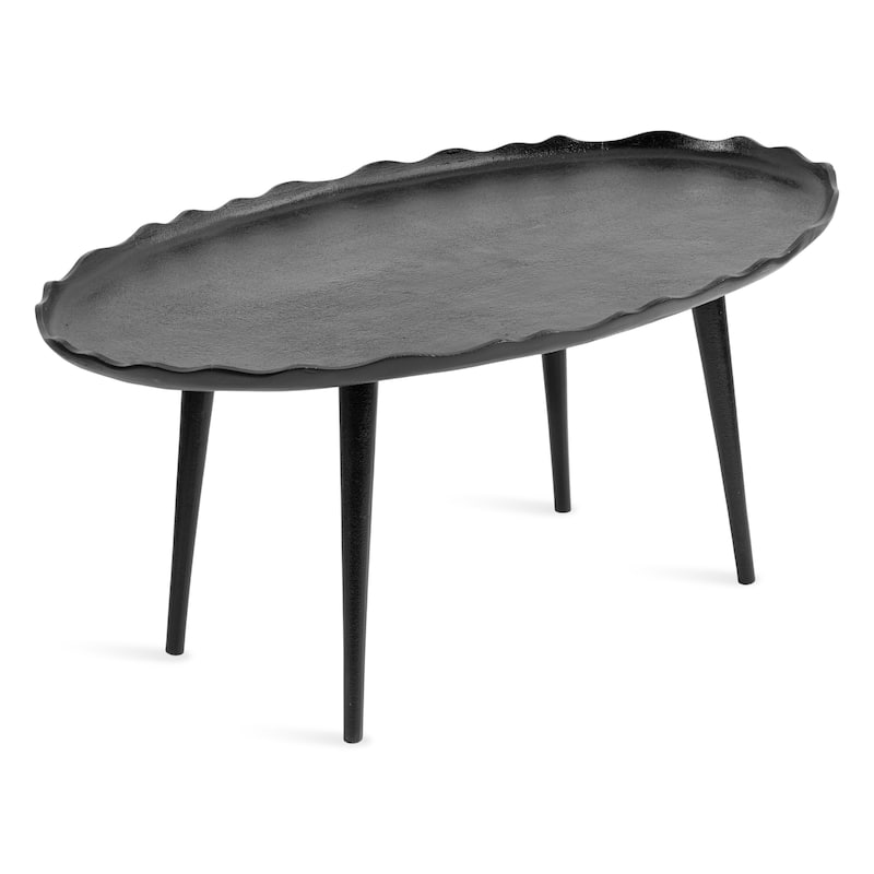 Kate and Laurel Alessia Oval Coffee Table - 34x20x15 - Black
