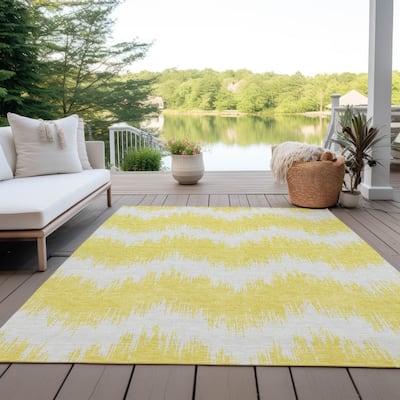 Machine Washable Indoor/ Outdoor Chantille Chevron Modern Rug