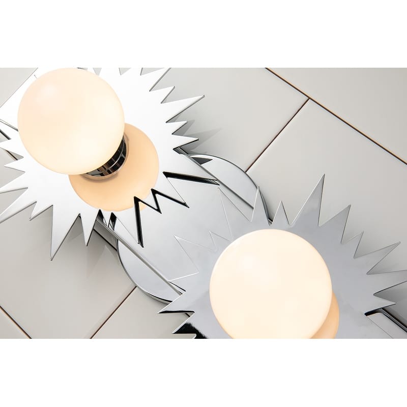 2 Light Chrome Bath vanity light Star Shape