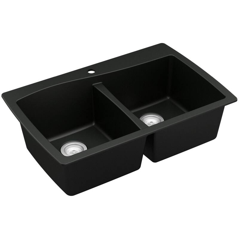 Karran USA QT-720 Quartz QT 34" Drop In Double Basin Quartz Composite