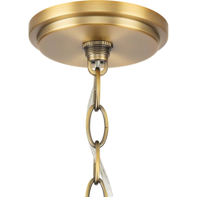 Gilliam Collection Nine-Light Vintage Brass New Traditional Chandelier - 35.5 in x 35.5 in x 26.5 in