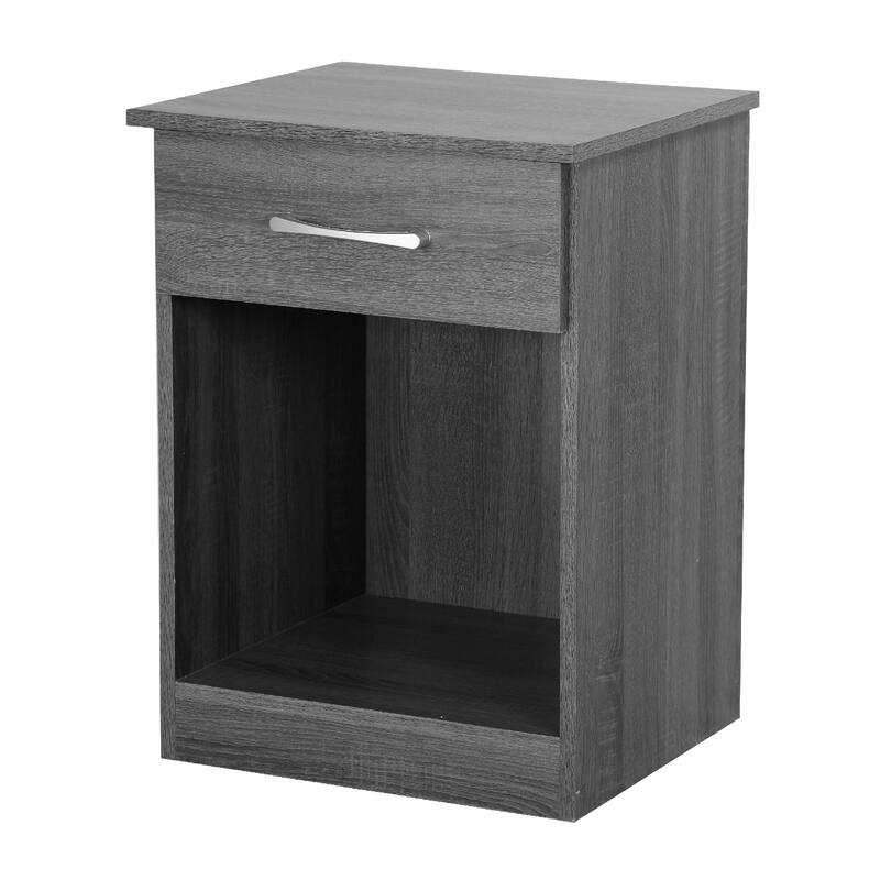 1-Drawer Nightstand with Open Shelf - 24" - Gray