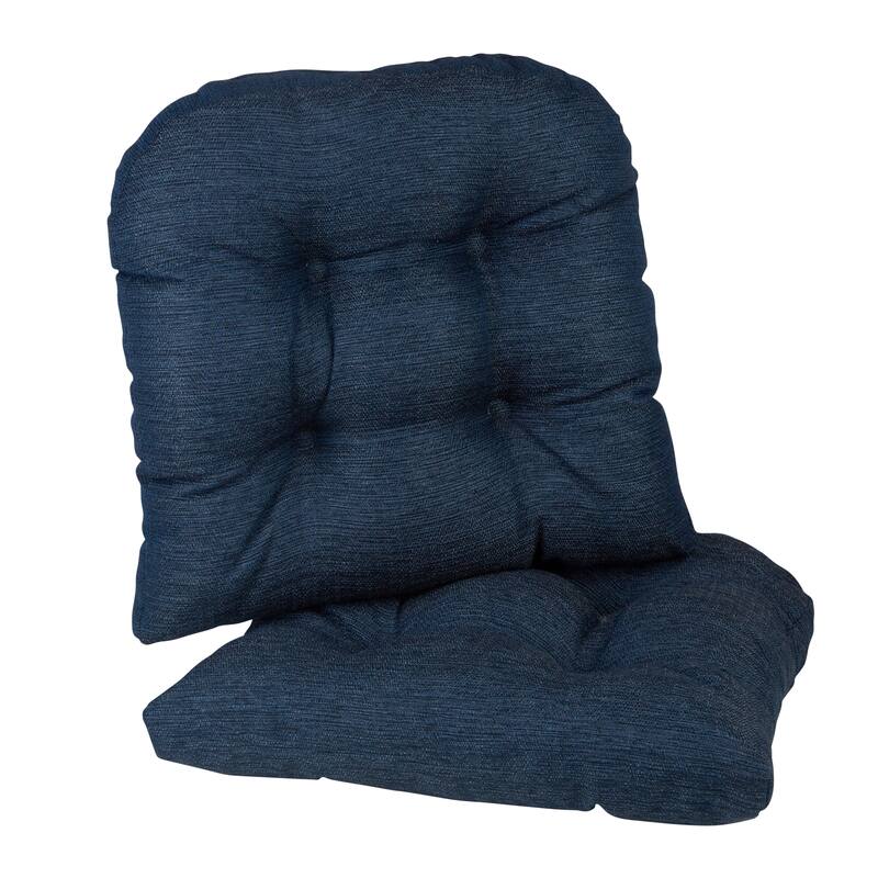 Klear Vu Gripper Omega Extra Large Dining Room Chair Cushion Set - Indigo - Set of 2