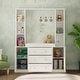 preview thumbnail 2 of 14, Modern White Storage Cabinet with Adjustable Shelves and Drawers, Diaper Changing Table, Bookshelf, and Entryway Organizer