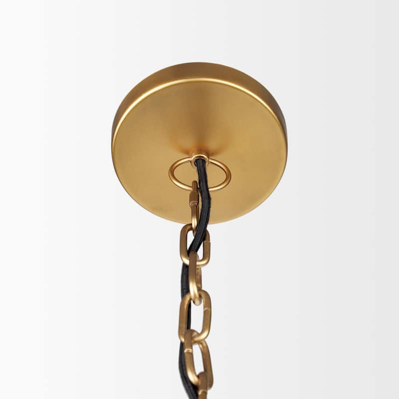 Karina Round Brass-Toned Hammered Metal Dome Pendant Light