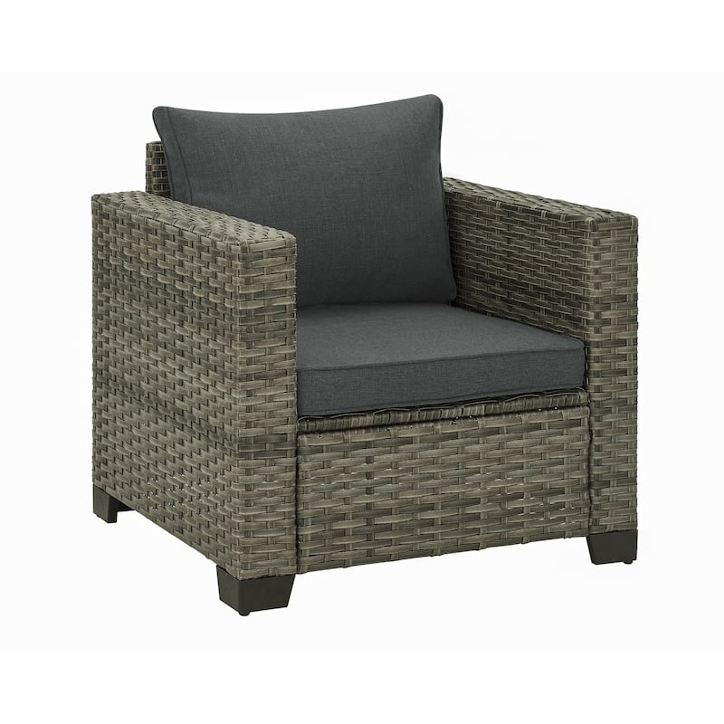 6-Piece Outdoor Wicker Sectional Sofa Set With Cushions And Coffee Table