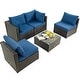 preview thumbnail 20 of 61, Costway 5PCS Patio Rattan Furniture Set Cushioned Sofa & Chair Coffee
