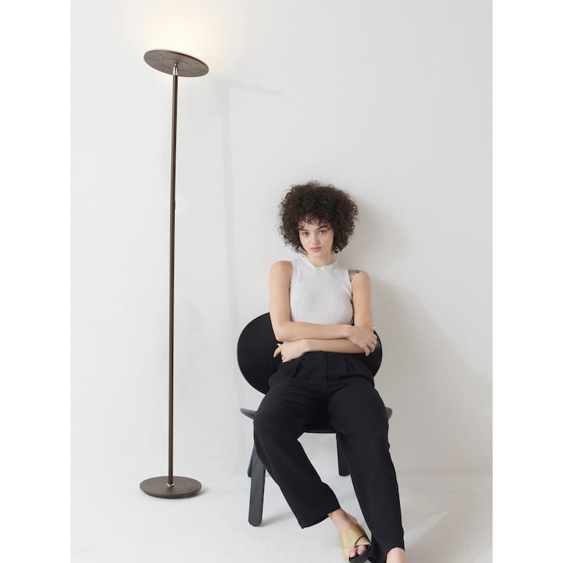 Brightech Sky Flux 67 in. Oil Brushed Bronze Industrial Dimmable and Color Temperature Adjustable LED Floor Lamp
