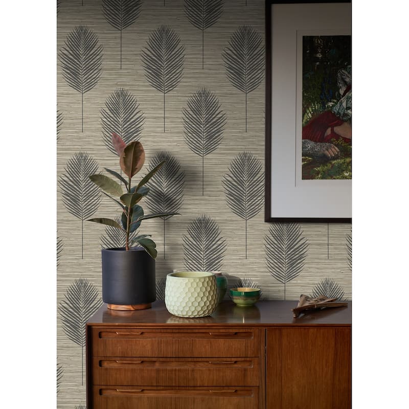 A-Street Prints Bali Light Brown Fern Wallpaper