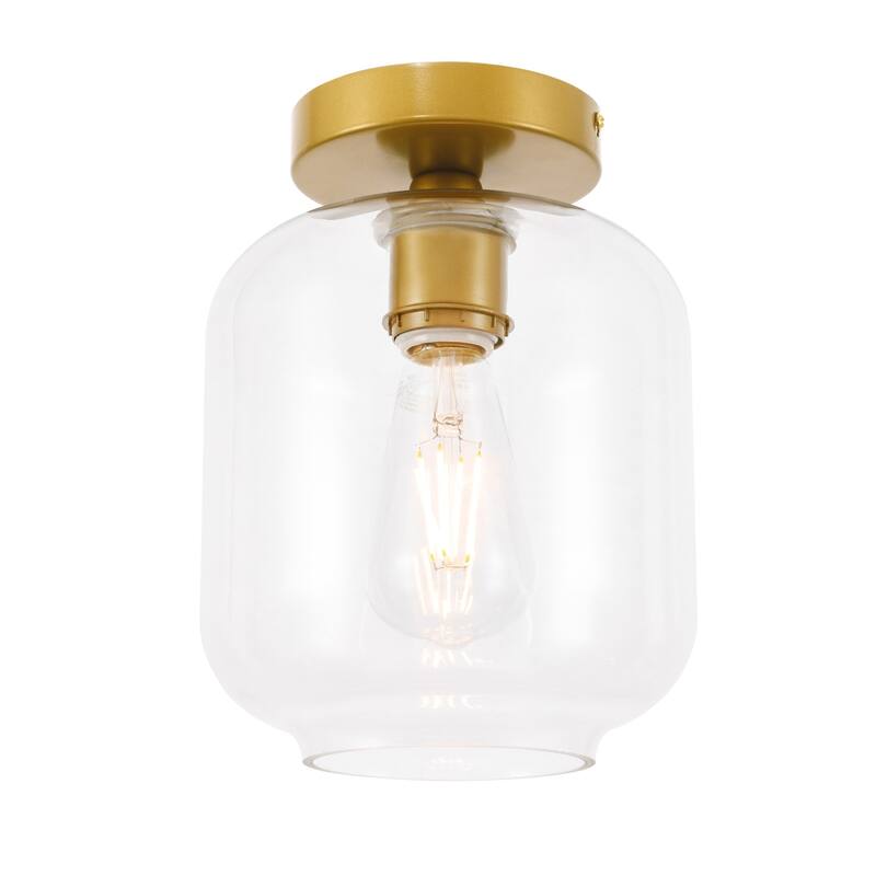 Collins 1-light Glass Cylinder Shade Flush Mount Fixture